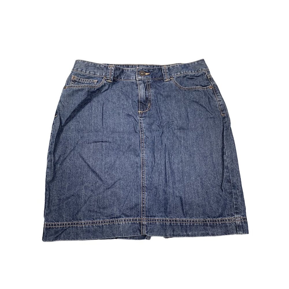 Eddie Bauer Womens Size 8 Blue Jean Denim Skirt Specially Dyed